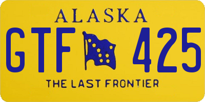 AK license plate GTF425