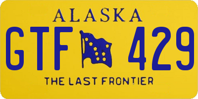 AK license plate GTF429