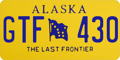 AK license plate GTF430