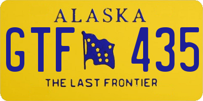 AK license plate GTF435