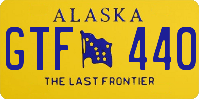 AK license plate GTF440