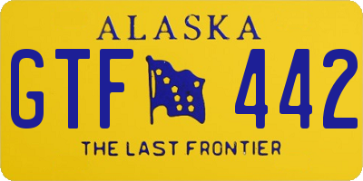 AK license plate GTF442