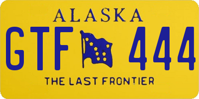 AK license plate GTF444