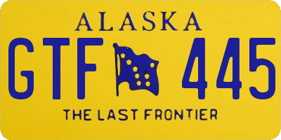 AK license plate GTF445