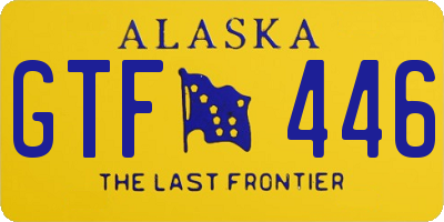 AK license plate GTF446