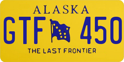 AK license plate GTF450