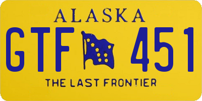 AK license plate GTF451