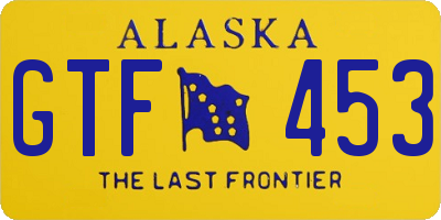 AK license plate GTF453