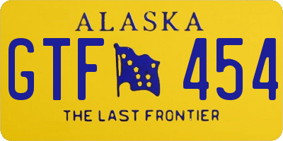 AK license plate GTF454