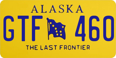 AK license plate GTF460