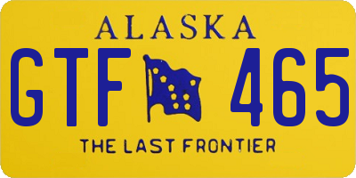 AK license plate GTF465