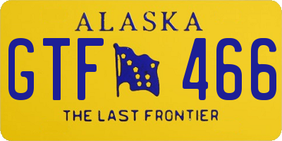 AK license plate GTF466