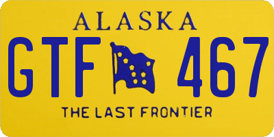 AK license plate GTF467