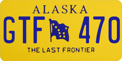 AK license plate GTF470