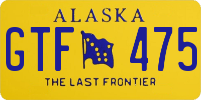 AK license plate GTF475