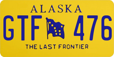 AK license plate GTF476