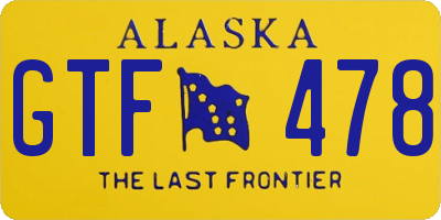 AK license plate GTF478