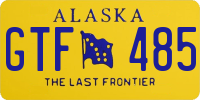 AK license plate GTF485