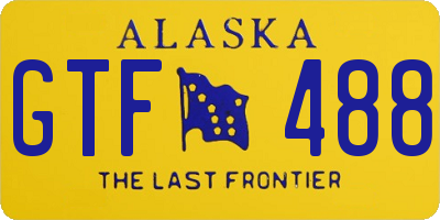 AK license plate GTF488