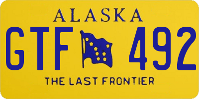 AK license plate GTF492