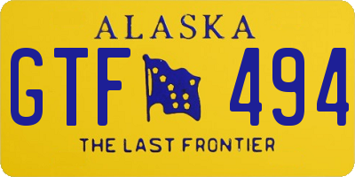 AK license plate GTF494