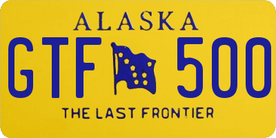 AK license plate GTF500