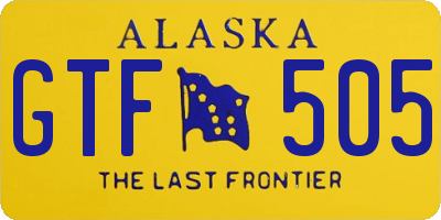 AK license plate GTF505