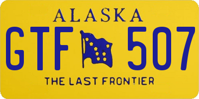 AK license plate GTF507