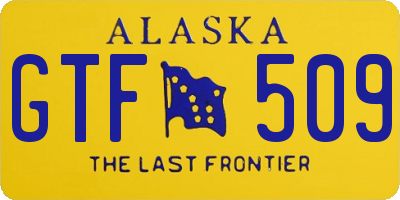 AK license plate GTF509