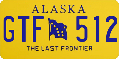 AK license plate GTF512