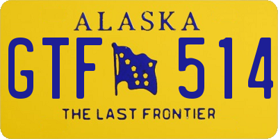 AK license plate GTF514