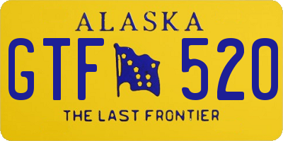 AK license plate GTF520