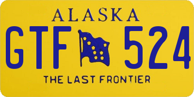 AK license plate GTF524