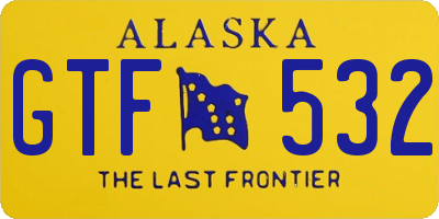 AK license plate GTF532