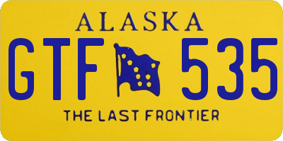 AK license plate GTF535