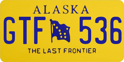 AK license plate GTF536