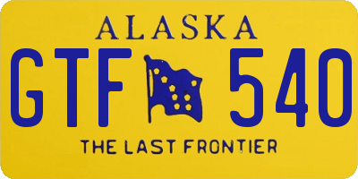 AK license plate GTF540