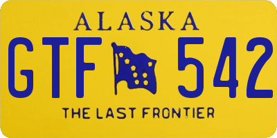 AK license plate GTF542