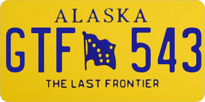 AK license plate GTF543