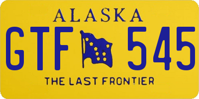 AK license plate GTF545