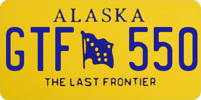 AK license plate GTF550