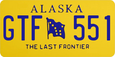 AK license plate GTF551