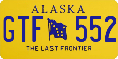 AK license plate GTF552