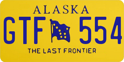 AK license plate GTF554