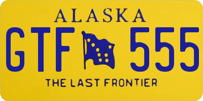 AK license plate GTF555