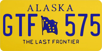 AK license plate GTF575