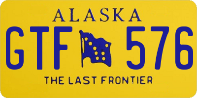 AK license plate GTF576