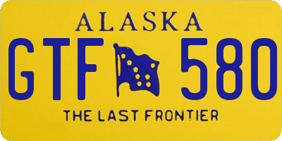 AK license plate GTF580