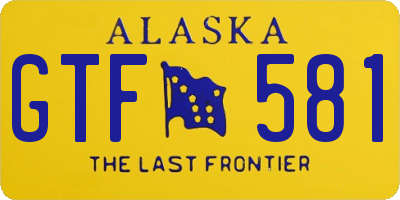 AK license plate GTF581