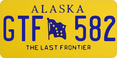 AK license plate GTF582